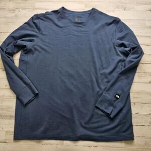 North Face Long Sleeve Base Layer Shirt Men's XXL Blue Baselayer Cotton Blend